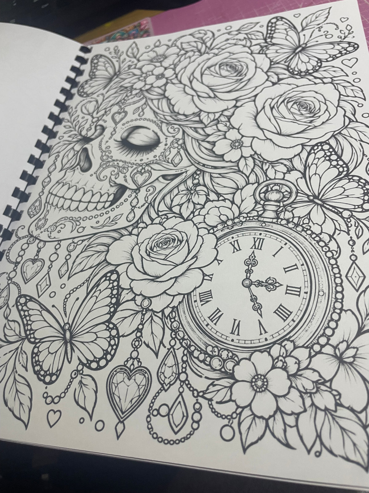 Adult Colouring Book – 25 Designs, Spiral Bound