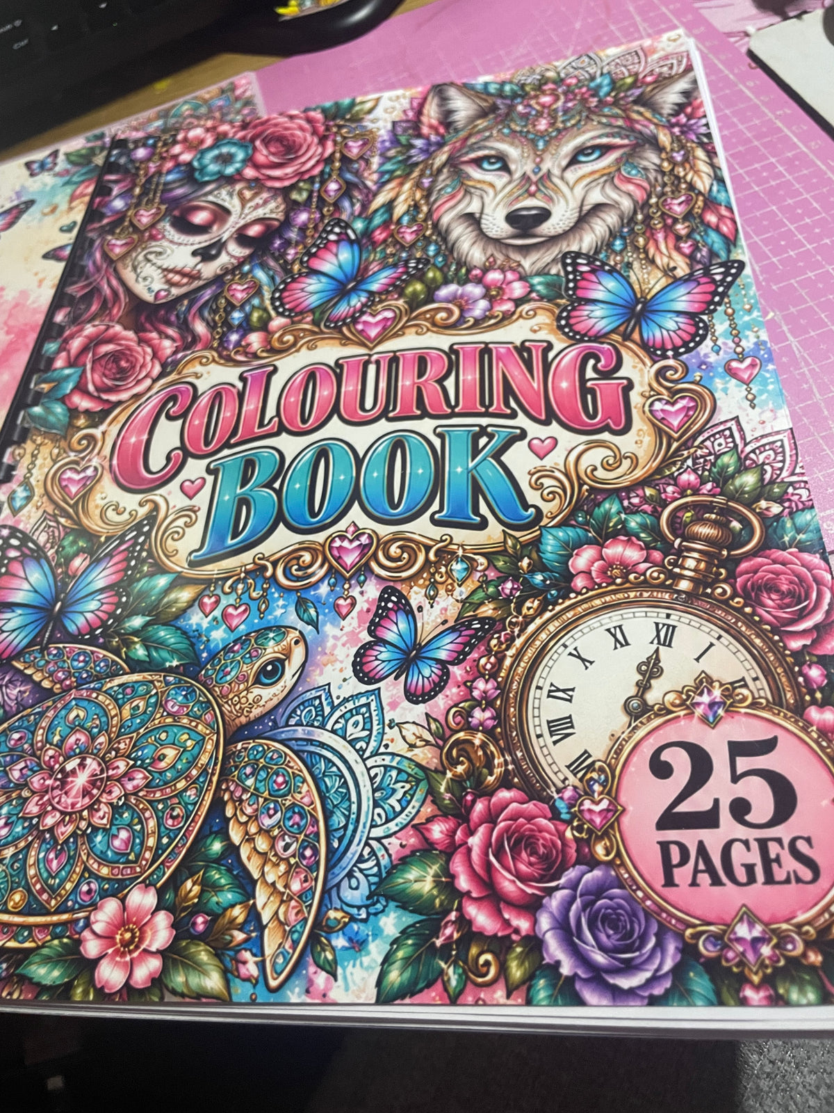 Adult Colouring Book – 25 Designs, Spiral Bound